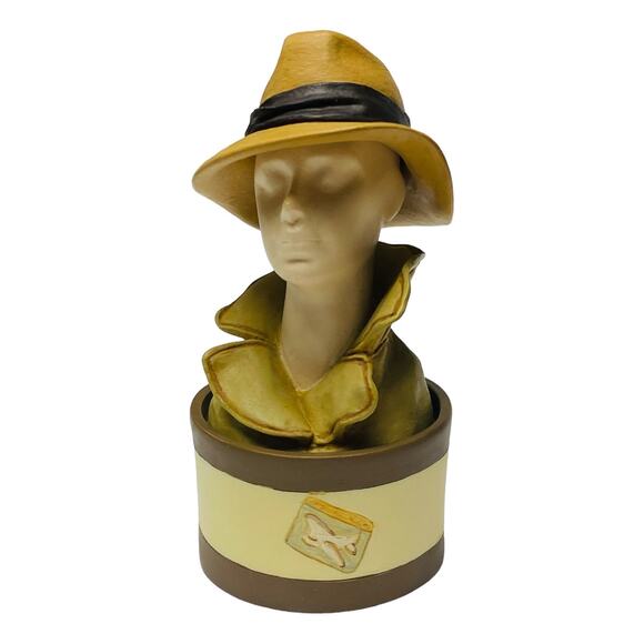 1999 Just the Right Style Fedora Hat Trinket Box 27402 by Raine MIB - Picture 8 of 12